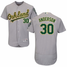 Men's Majestic Oakland Athletics #30 Brett Anderson Grey Road Flex Base Authentic Collection MLB Jersey