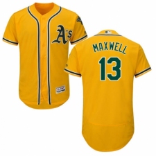 Men's Majestic Oakland Athletics #13 Bruce Maxwell Gold Alternate Flex Base Authentic Collection MLB Jersey