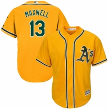 Men's Majestic Oakland Athletics #13 Bruce Maxwell Replica Gold Alternate 2 Cool Base MLB Jersey