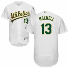 Men's Majestic Oakland Athletics #13 Bruce Maxwell White Home Flex Base Authentic Collection MLB Jersey