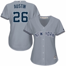 Women's Majestic New York Yankees #26 Tyler Austin Authentic Grey Road MLB Jersey