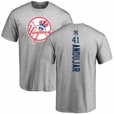 MLB Nike New York Yankees #41 Miguel Andujar Ash Backer T-Shirt