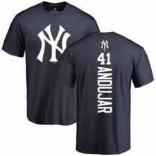 MLB Nike New York Yankees #41 Miguel Andujar Navy Blue Backer T-Shirt