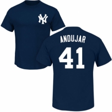 MLB Nike New York Yankees #41 Miguel Andujar Navy Blue Name & Number T-Shirt