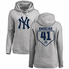 MLB Women's Nike New York Yankees #41 Miguel Andujar Gray RBI Pullover Hoodie