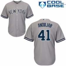 Men's Majestic New York Yankees #41 Miguel Andujar Replica Grey Road MLB Jersey