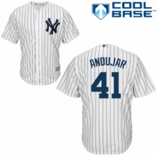 Men's Majestic New York Yankees #41 Miguel Andujar Replica White Home MLB Jersey