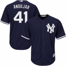 Youth Majestic New York Yankees #41 Miguel Andujar Authentic Navy Blue Alternate MLB Jersey
