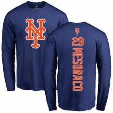 MLB Nike New York Mets #29 Devin Mesoraco Royal Blue Backer Long Sleeve T-Shirt