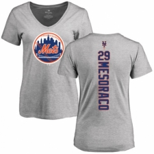 MLB Women's Nike New York Mets #29 Devin Mesoraco Ash Backer T-Shirt