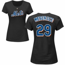 MLB Women's Nike New York Mets #29 Devin Mesoraco Black Name & Number T-Shirt