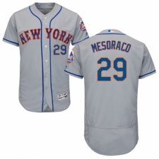 Men's Majestic New York Mets #29 Devin Mesoraco Grey Road Flex Base Authentic Collection MLB Jersey