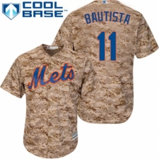 Men's Majestic New York Mets #11 Jose Bautista Replica Camo Alternate Cool Base MLB Jersey
