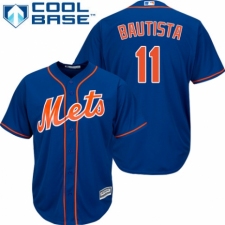 Men's Majestic New York Mets #11 Jose Bautista Replica Royal Blue Alternate Home Cool Base MLB Jersey