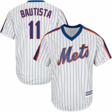 Men's Majestic New York Mets #11 Jose Bautista Replica White Alternate Cool Base MLB Jersey