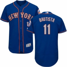 Men's Majestic New York Mets #11 Jose Bautista Royal/Gray Alternate Flex Base Authentic Collection MLB Jersey