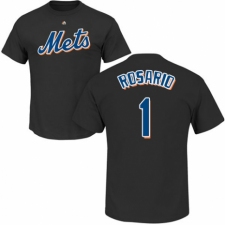 MLB Nike New York Mets #1 Amed Rosario Black Name & Number T-Shirt