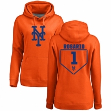 MLB Women's Nike New York Mets #1 Amed Rosario Orange RBI Pullover Hoodie