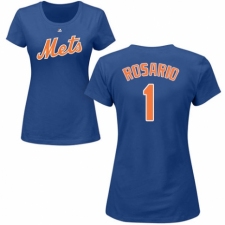 MLB Women's Nike New York Mets #1 Amed Rosario Royal Blue Name & Number T-Shirt