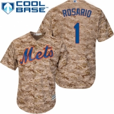 Men's Majestic New York Mets #1 Amed Rosario Authentic Camo Alternate Cool Base MLB Jersey