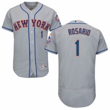 Men's Majestic New York Mets #1 Amed Rosario Grey Road Flex Base Authentic Collection MLB Jersey