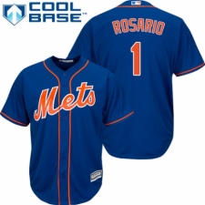 Men's Majestic New York Mets #1 Amed Rosario Replica Royal Blue Alternate Home Cool Base MLB Jersey