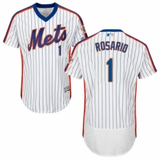 Men's Majestic New York Mets #1 Amed Rosario White Alternate Flex Base Authentic Collection MLB Jersey