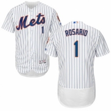 Men's Majestic New York Mets #1 Amed Rosario White Home Flex Base Authentic Collection MLB Jersey