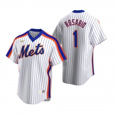 Men's Nike New York Mets #1 Amed Rosario White Cooperstown Collection Home Stitched Baseball Jersey