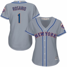 Women's Majestic New York Mets #1 Amed Rosario Authentic Grey Road Cool Base MLB Jersey