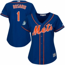 Women's Majestic New York Mets #1 Amed Rosario Authentic Royal Blue Alternate Home Cool Base MLB Jersey