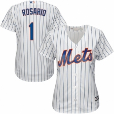 Women's Majestic New York Mets #1 Amed Rosario Authentic White Home Cool Base MLB Jersey