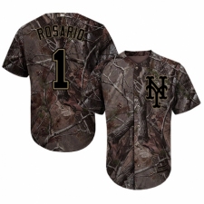 Youth Majestic New York Mets #1 Amed Rosario Authentic Camo Realtree Collection Flex Base MLB Jersey
