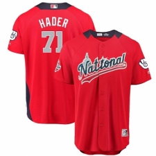 Men's Majestic Milwaukee Brewers #71 Josh Hader Game Red National League 2018 MLB All-Star MLB Jersey