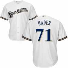 Men's Majestic Milwaukee Brewers #71 Josh Hader Replica Navy Blue Alternate Cool Base MLB Jersey