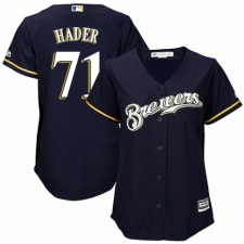 Women's Majestic Milwaukee Brewers #71 Josh Hader Replica White Alternate Cool Base MLB Jersey