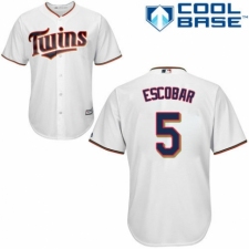 Men's Majestic Minnesota Twins #5 Eduardo Escobar Replica White Home Cool Base MLB Jersey