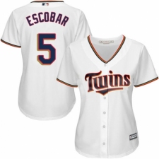 Women's Majestic Minnesota Twins #5 Eduardo Escobar Replica White Home Cool Base MLB Jersey