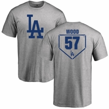 MLB Nike Los Angeles Dodgers #57 Alex Wood Gray RBI T-Shirt