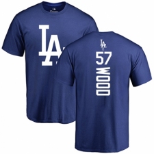 MLB Nike Los Angeles Dodgers #57 Alex Wood Royal Blue Backer T-Shirt