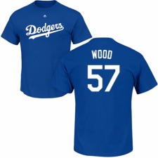 MLB Nike Los Angeles Dodgers #57 Alex Wood Royal Blue Name & Number T-Shirt