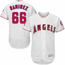 Men's Majestic Los Angeles Angels of Anaheim #66 J. C. Ramirez White Home Flex Base Authentic Collection MLB Jersey