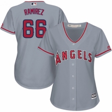Women's Majestic Los Angeles Angels of Anaheim #66 J. C. Ramirez Authentic Grey Road Cool Base MLB Jersey