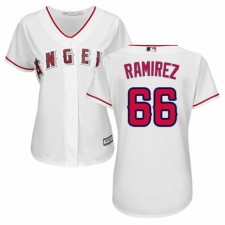 Women's Majestic Los Angeles Angels of Anaheim #66 J. C. Ramirez Replica White Home Cool Base MLB Jersey