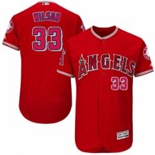 Men's Majestic Los Angeles Angels of Anaheim #33 CJ Wilson Red Alternate Flex Base Authentic Collection MLB Jersey