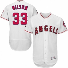 Men's Majestic Los Angeles Angels of Anaheim #33 CJ Wilson White Home Flex Base Authentic Collection MLB Jersey