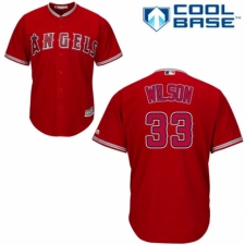 Youth Majestic Los Angeles Angels of Anaheim #33 CJ Wilson Authentic Red Alternate Cool Base MLB Jersey