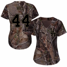 Women's Majestic Los Angeles Dodgers #44 Rich Hill Authentic Camo Realtree Collection Flex Base MLB Jersey
