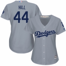 Women's Majestic Los Angeles Dodgers #44 Rich Hill Authentic Grey Road Cool Base MLB Jersey