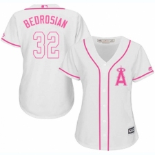 Women's Majestic Los Angeles Angels of Anaheim #32 Cam Bedrosian Replica White Fashion Cool Base MLB Jersey